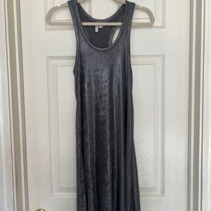 Grey Metallic Tank Top Dress